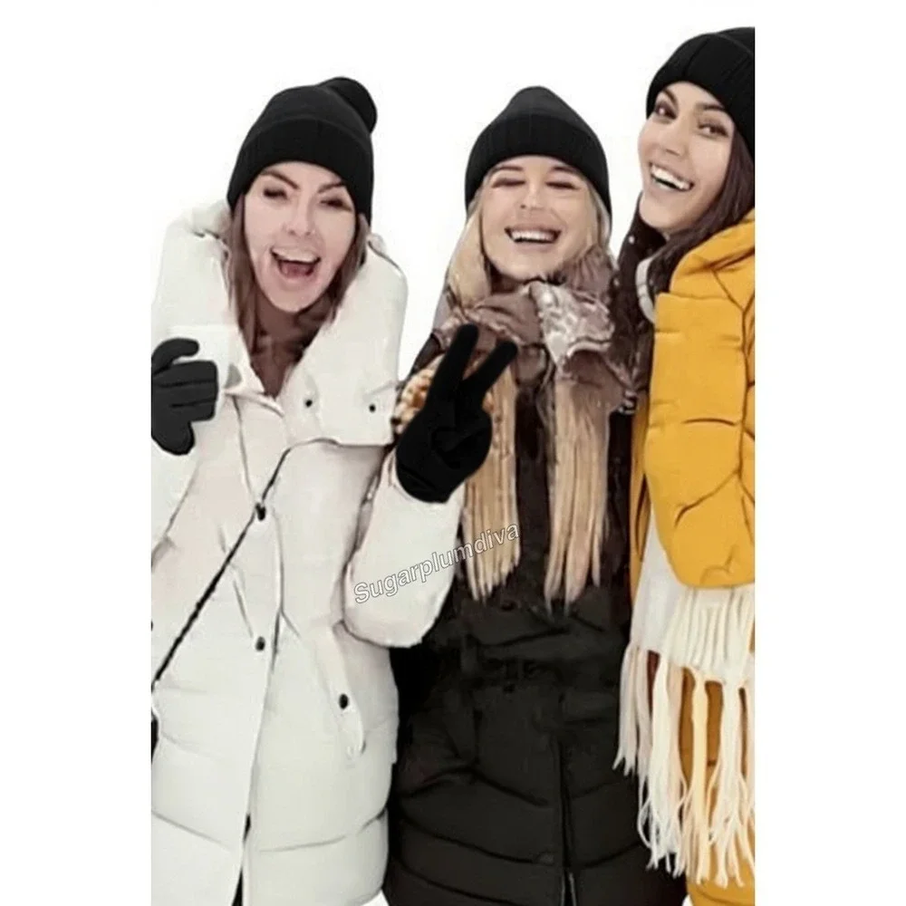 Womens Thermal Warm Thick Plush Lined‎ Touchscreen Black Gloves NEW Winter OS